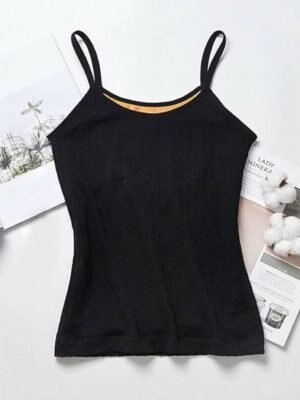 HSR Women’s Thermal Underwear Tops Thicken Plus Velvet Camisole Apricot Sexy