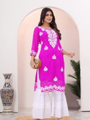 Lakhnavi Seamore Long Straight Kurti